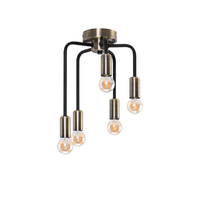 Lampa sufitowa patynowa + czarny mat 5xE14 Saga 35-01337
