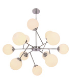 BELWEDER lampa wisząca chromowy 12x40W E14 klosz biały  30-39828