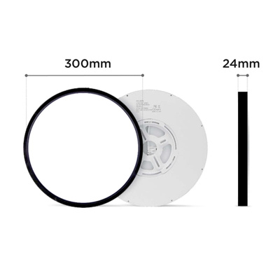 PLAFON SUFITOWY LED OKRĄGŁY CZARNA 24W NEUTRALNA IP44-30cm