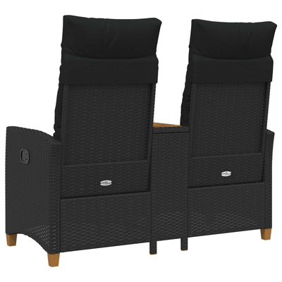 Leżanka z stolikiem 2 -Seater 126 x 65 x 112 cm polirattan