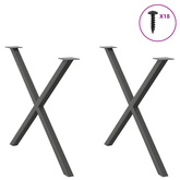Nogi do stołu jadalnego w kształcie litery X 2 szt. Antracyt 90x(72-73) cm Stal