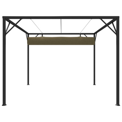 vidaXL Altana ogrodowa ze zwijanym dachem, 3x3 m, taupe, 180 g/m²