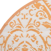 vidaXL Dywan na zewnątrz, pomarańczowo-biały, Ø120 cm, PP