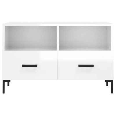 vidaXL Szafka pod TV, biała, wysoki połysk, 80x36x50 cm model standard