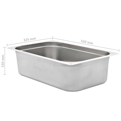Pojemniki gastronomiczne 2 szt. GN 1/1, 150 mm, stal nierdzewna