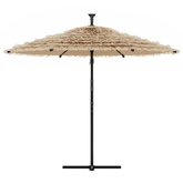 Parasol ogrodowy na stalowym słupku, brązowy, 290x290x238 cm