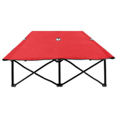 vidaXL Dwuosobowy leżak, składany, czerwony, stal