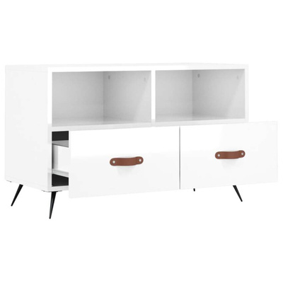 vidaXL Szafka pod TV, biała, wysoki połysk, 80x36x50 cm wariant 5