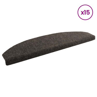 Samoprzylepne maty na schody Półokrąg 15 pcs antracytowy