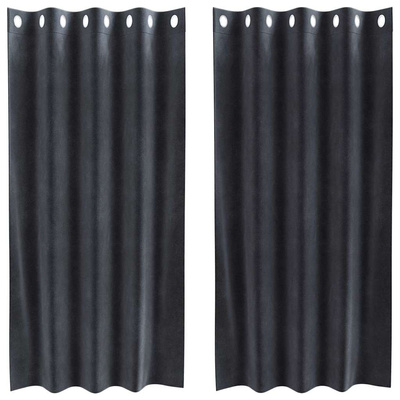 Zasłony zaciemniające 2 pcs Ciemnoszary 140 x 175 cm Aksamit