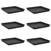 Kwadratowa Taca na Kwiaty 6 pcs Czarny 36 x 36 x 2.5 cm