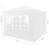 vidaXL Namiot imprezowy, 3 x 3 m, biały