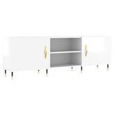 vidaXL Szafka pod TV, wysoki połysk, biała, 150x30x50 cm