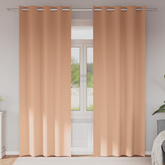 Firany blackout z kółkami 2 pcs Jasny Brąz 245 x 140 cm