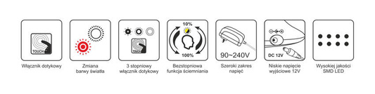 Lampka biurkowa K-BL1321 SREBRNY z serii ARES