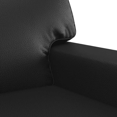 2-osobowa sofa, czarna, 120 cm, sztuczna skóra