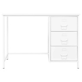 vidaXL Industrialne biurko z szufladami, białe, 105x52x75 cm, stal