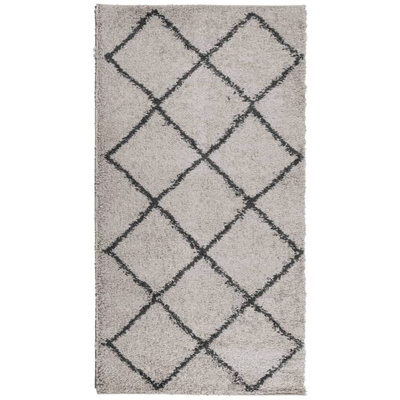 vidaXL Dywan z długim włosiem PAMPLONA, beżowo-antracytowy, 60x110 cm