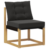 Sofa na zewnątrz Drewno akacji i tekstylen Biały