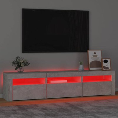 vidaXL Szafka pod TV z oświetleniem LED, szarość betonu, 180x35x40 cm