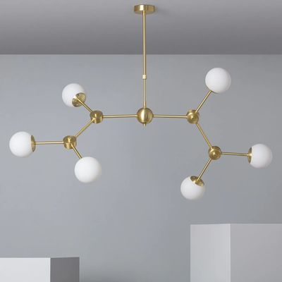 Lampa Sufitowa Złota Kule Mleczne Abruzzo Ricardo 6xE27