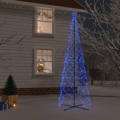 vidaXL Choinka stożkowa, 1400 niebieskich diod LED, 160x500 cm
