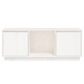 vidaXL Szafka pod TV, biała, 110,5x35x44 cm, lite drewno sosnowe