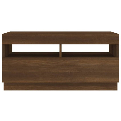vidaXL Szafka pod TV z oświetleniem LED, brązowy dąb, 80x35x40 cm