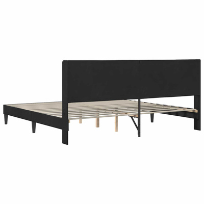 Ramka łóżka Z zagłówkiem Czarny 200 x 200 cm Welur