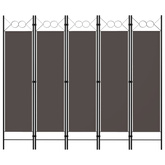 Parawan 5-panelowy, antracytowy, 200 x 180 cm