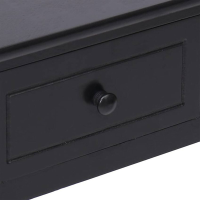vidaXL Biurko, czarne, 108x45x76 cm, lite drewno paulowni