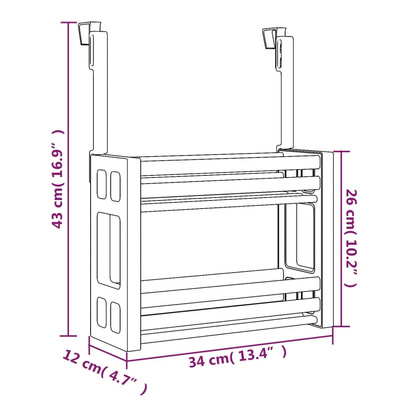 vidaXL Organizer pod zlewozmywak, 34x12x26 cm, aluminium