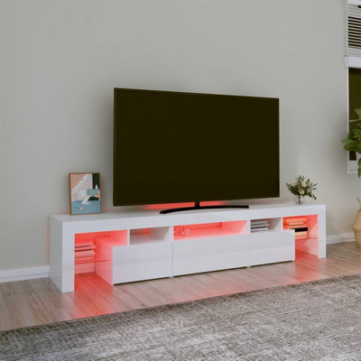 vidaXL Szafka pod TV z oświetleniem LED, biała 200x36,5x40 cm