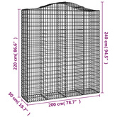 Kosze gabionowe, 10 szt, 200x50x220/240cm, galwanizowane żelazo