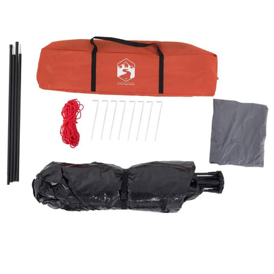 vidaXL Namiot rodzinny, kabinowy, 4-os., szaro-pomarańczowy