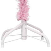 vidaXL Sztuczna choinka z lampkami i bombkami, różowa, 120 cm, PVC