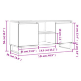 vidaXL Szafka pod TV, biała, 104x35x50 cm, materiał drewnopochodny model standard