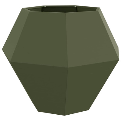 Donica 2 pcs Zielony oliwkowy 100 x 100 x 80 cm Stal