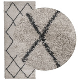 vidaXL Dywan z długim włosiem PAMPLONA, beżowo-antracytowy, 80x200 cm