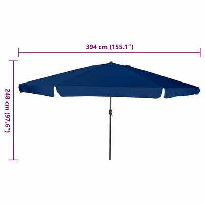 Parasolka ogrodowa 394 x 394 x 248 cm Poliester i Stal