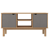 vidaXL Szafka pod TV OTTA, brązowo-szara 113,5x43x57 cm, sosna