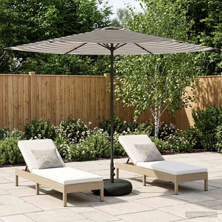 Parasol ogrodowy z podstawą 300 x 300 cm Poliester Prostokątny