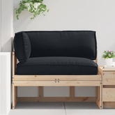 Zestaw poduszek na paletę 3 pcs Czarny Materiał Oxford