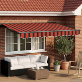 Ręczna markiza zwijana Pomarańczowy, czarny i żółty 3 x 2 m