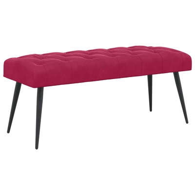 Ławka z guzikami Czerwone wino 110 x 40 x 46 cm Welur