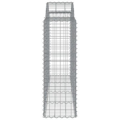 Kosze gabionowe, 3 szt, 200x50x120/140 cm, galwanizowane żelazo