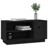 vidaXL Szafka pod TV, czarna, 80x35x40,5 cm, lite drewno sosnowe