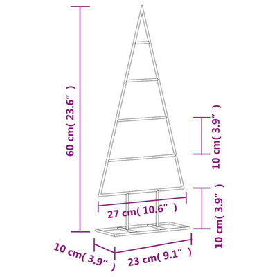 Metalowa choinka świąteczna, do dekoracji, czarna, 60 cm vidaXL