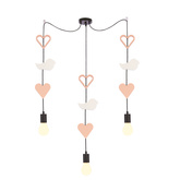 Trio hhh p lampa wisząca czarny 3x20W E27 iq kids różowy+biały