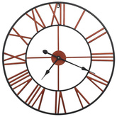 vidaXL Zegar ścienny, metal, 58 cm, czerwony